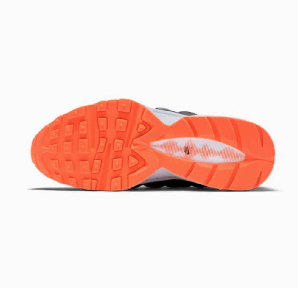 Nike Air Max 95 White Orange Metallic Silver (GS) - Picture 5 of 8